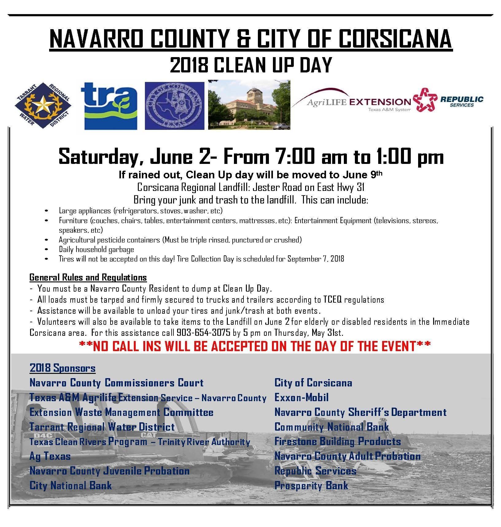 2018 Clean up Day Flyer